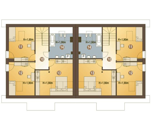 Rzut poddasza POW. 73,4 m²