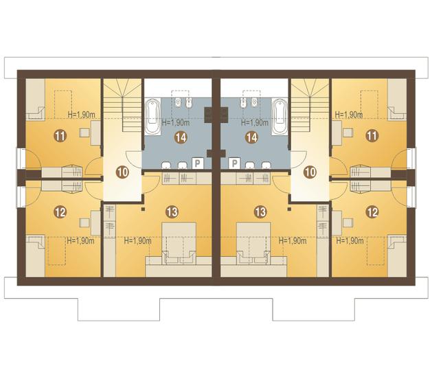 Rzut poddasza POW. 73,4 m²