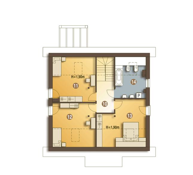 Rzut poddasza POW. 81,8 m²