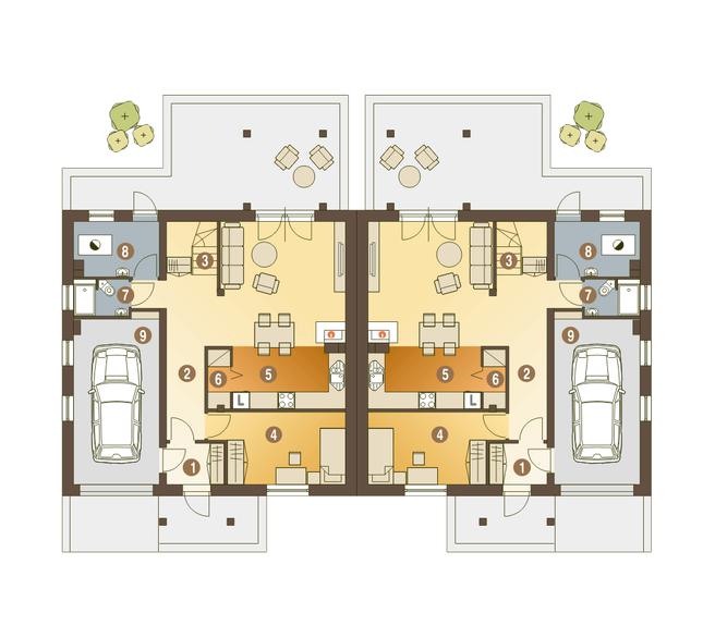 Rzut parteru POW. 84,0 m²