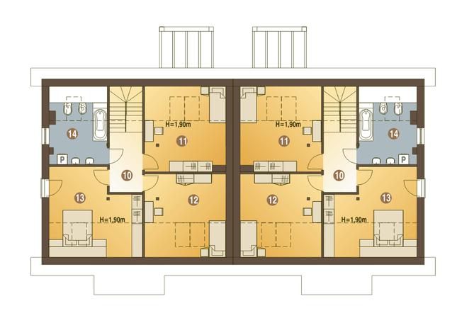 Rzut poddasza POW. 81,8 m²