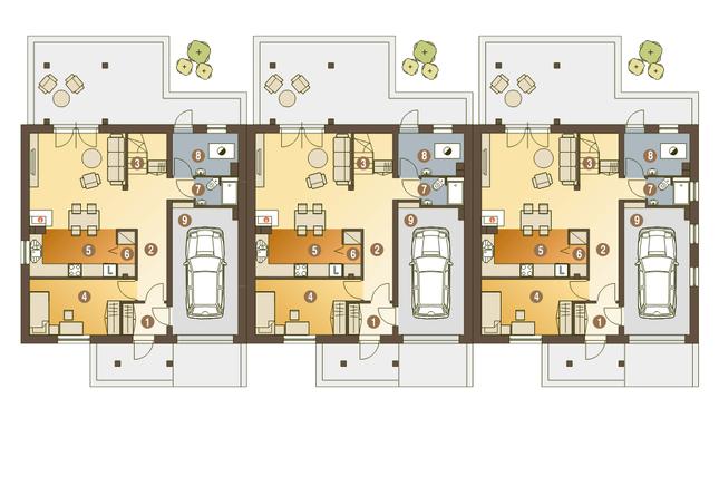 Rzut parteru POW. 84,0 m²