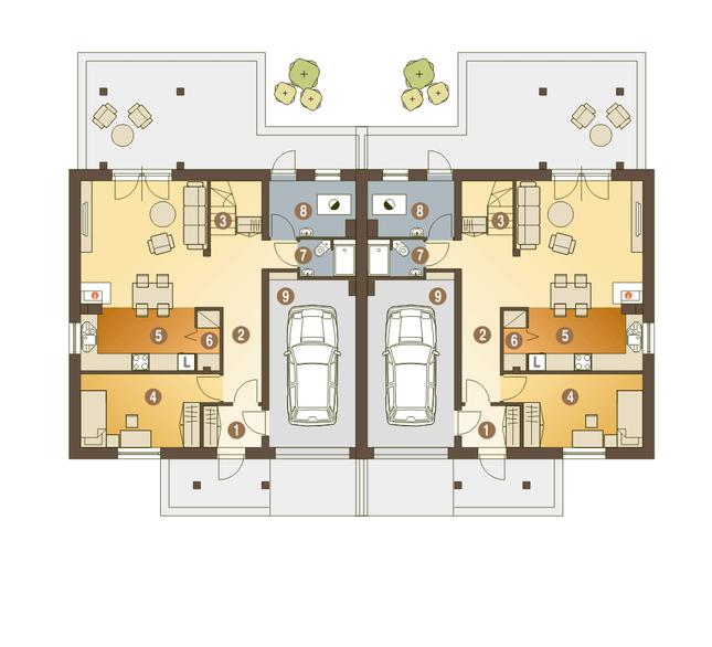 Rzut parteru POW. 84,0 m²