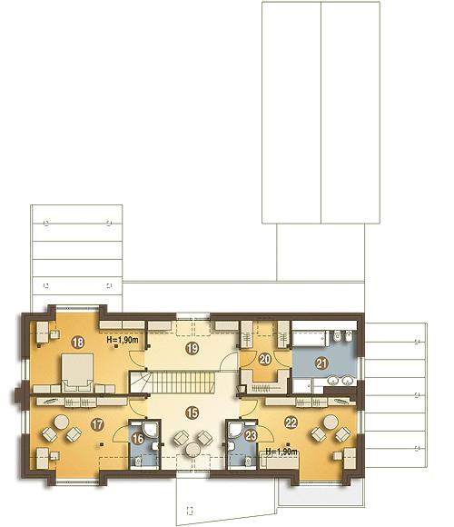 Rzut poddasza POW. 116,6 m²