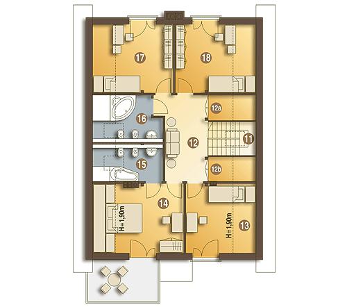 Rzut poddasza POW. 104,9 m²