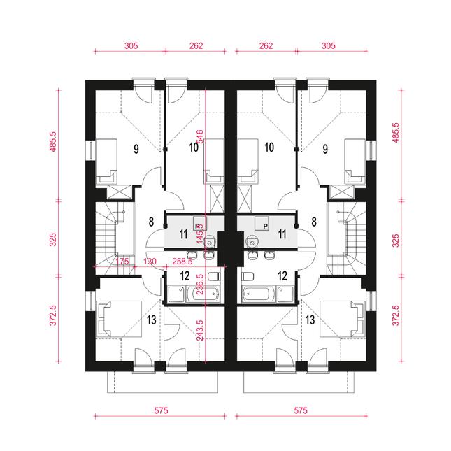 Rzut poddasza POW. 57,3 m²