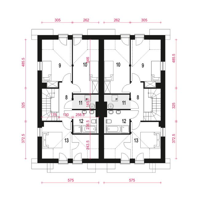Rzut poddasza POW. 59,0 m²
