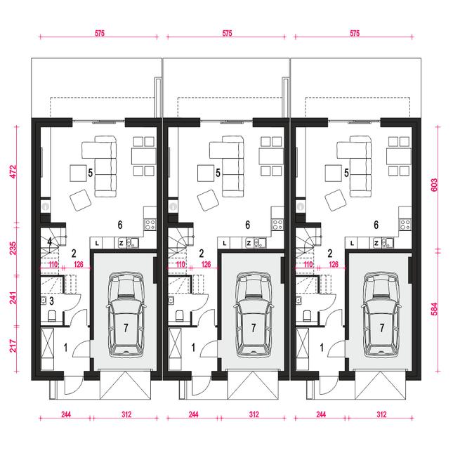 Rzut parteru POW. 66,7 m²