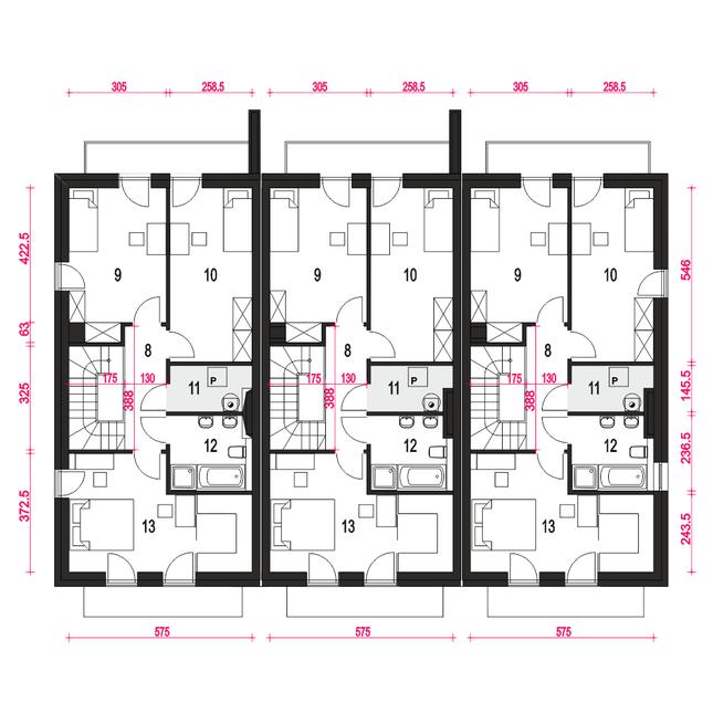 Rzut poddasza POW. 58,9 m²