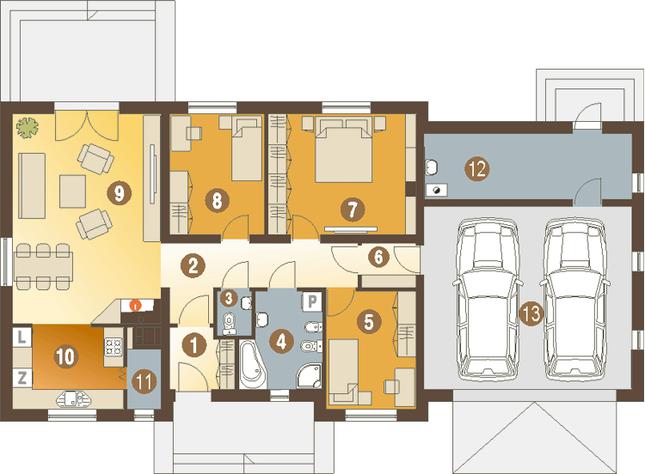 Rzut parteru POW. 146,6 m²