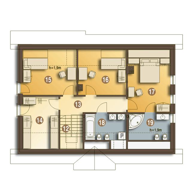 Rzut poddasza POW. 85,8 m²