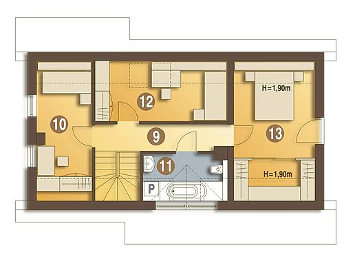 Rzut poddasza POW. 57,7 m²