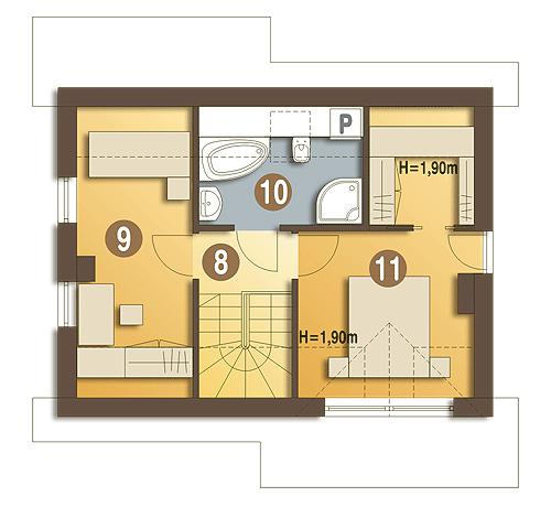 Rzut poddasza POW. 38,8 m²