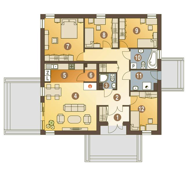 Rzut parteru POW. 111,5 m²
