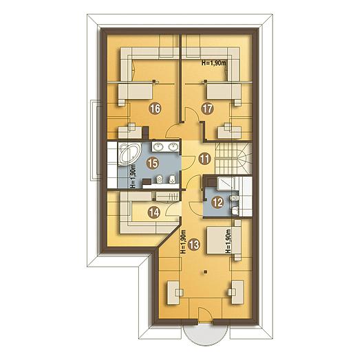 Rzut poddasza POW. 118,2 m²
