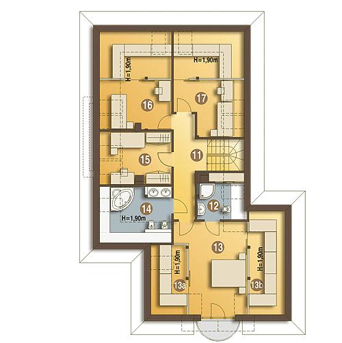 Rzut poddasza POW. 131,7 m²