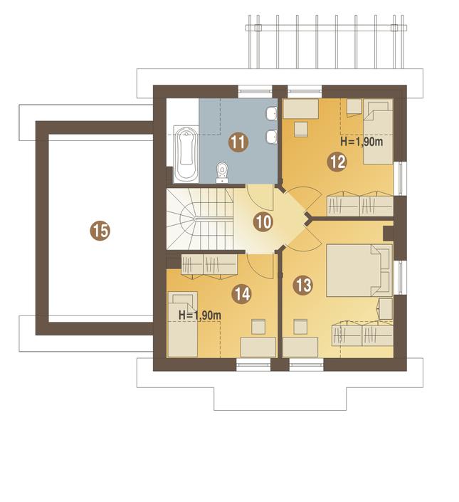 Rzut poddasza POW. 47,9 m²