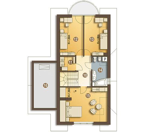 Rzut poddasza POW. 71,8 m²