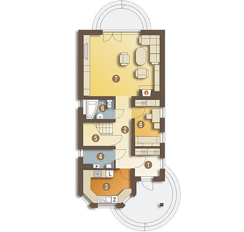Rzut parteru POW. 68,5 m²