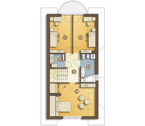 Rzut poddasza POW. 71,9 m²