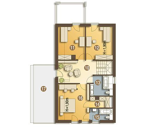 Rzut poddasza POW. 103,4 m²