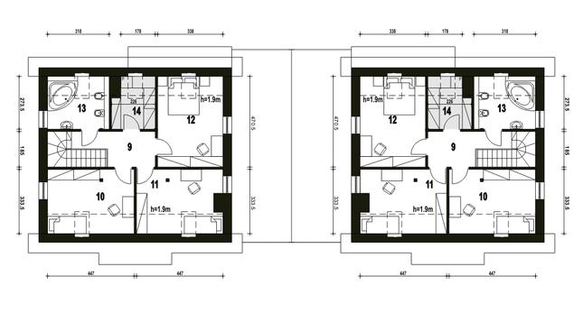 Rzut poddasza POW. 65,0 m²