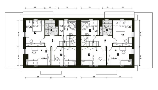 Rzut poddasza POW. 64,7 m²