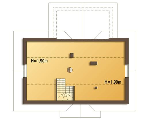 Rzut poddasza POW. 66,4 m²
