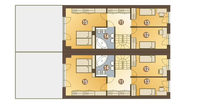 Rzut piętra POW. 58,6 m²