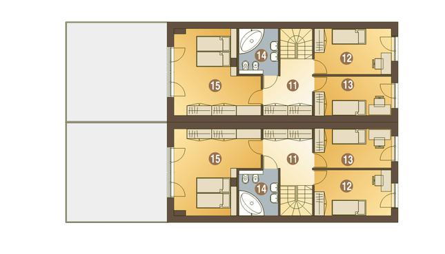Rzut piętra POW. 58,6 m²