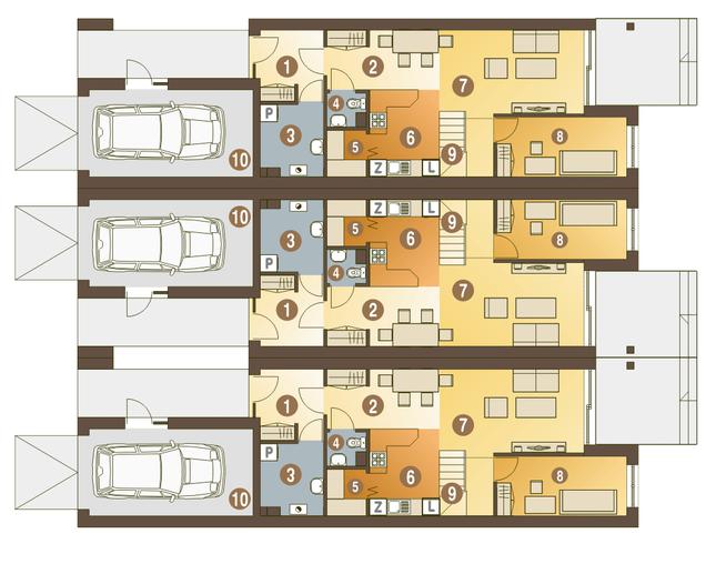Rzut parteru POW. 75,5 m²