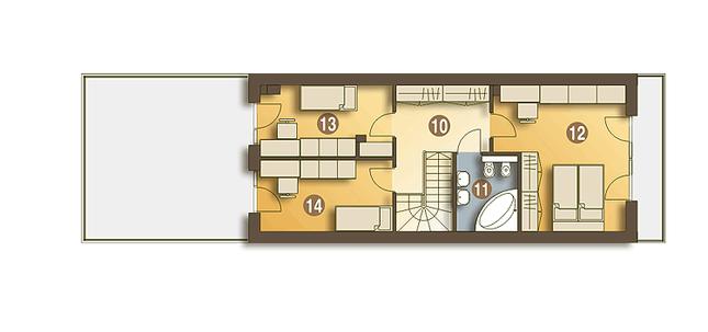 Rzut piętra POW. 58,4 m²