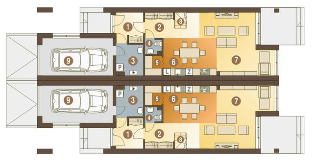 Rzut parteru POW. 77,2 m²