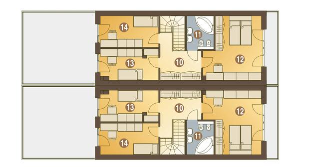 Rzut piętra POW. 58,4 m²