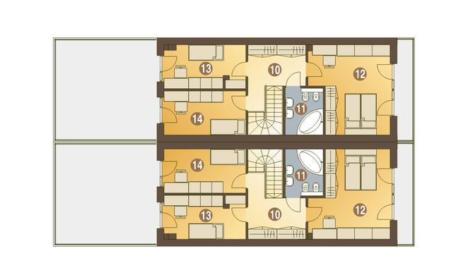 Rzut piętra POW. 58,4 m²