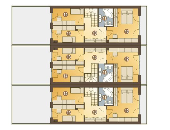 Rzut piętra POW. 58,4 m²