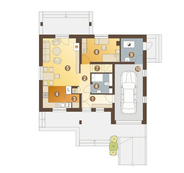 Rzut parteru POW. 79,4 m²