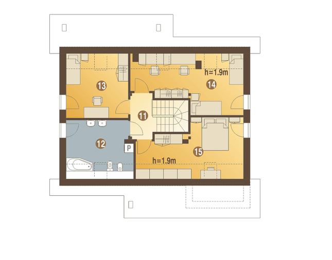 Rzut poddasza POW. 73,2 m²