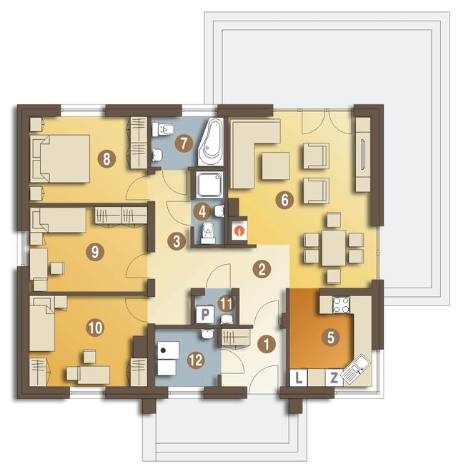 Rzut parteru POW. 94,7 m²