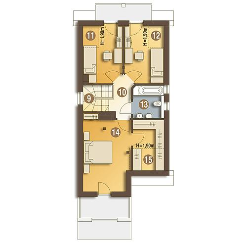 Rzut poddasza POW. 57,8 m²