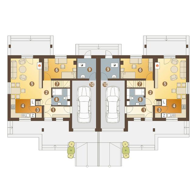 Rzut parteru POW. 79,4 m²