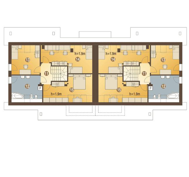 Rzut poddasza POW. 73,2 m²
