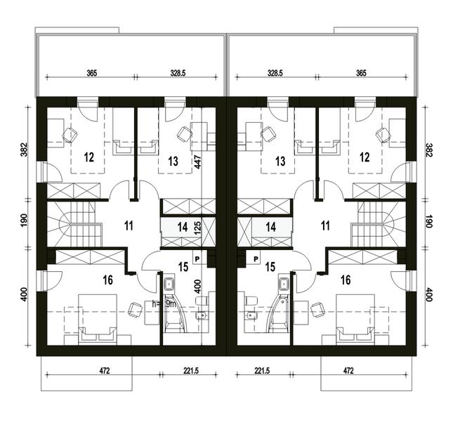 Rzut poddasza POW. 59,4 m²