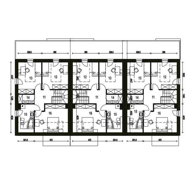 Rzut poddasza POW. 59,4 m²