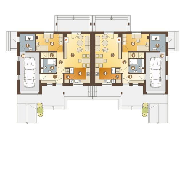 Rzut parteru POW. 79,4 m²