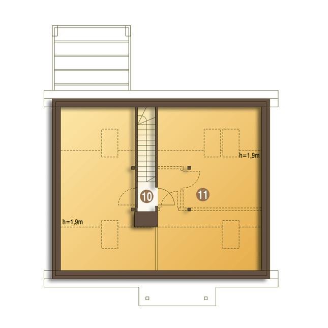 Rzut poddasza POW. 70,2 m²