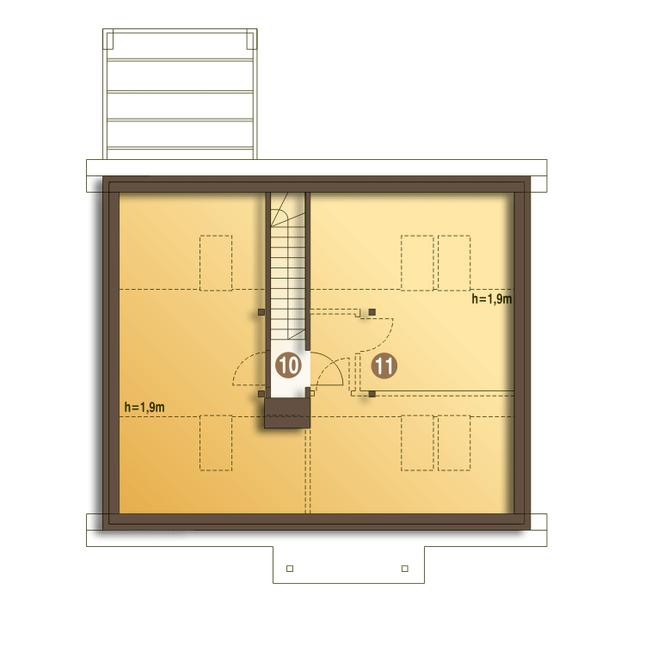 Rzut poddasza POW. 70,3 m²