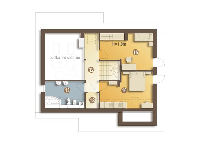 Rzut poddasza POW. 55,6 m²