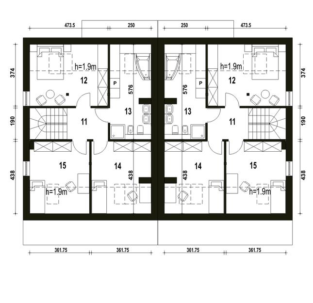Rzut poddasza POW. 66,8 m²