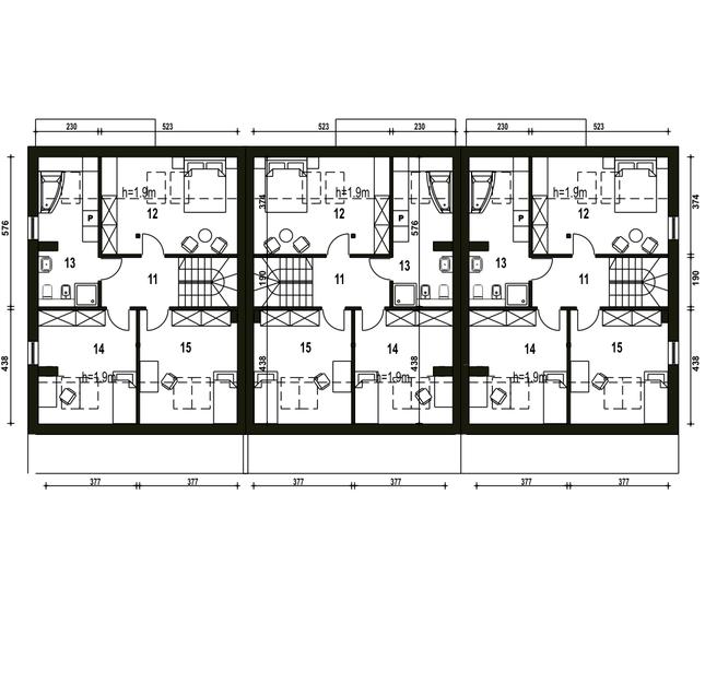 Rzut poddasza POW. 70,0 m²